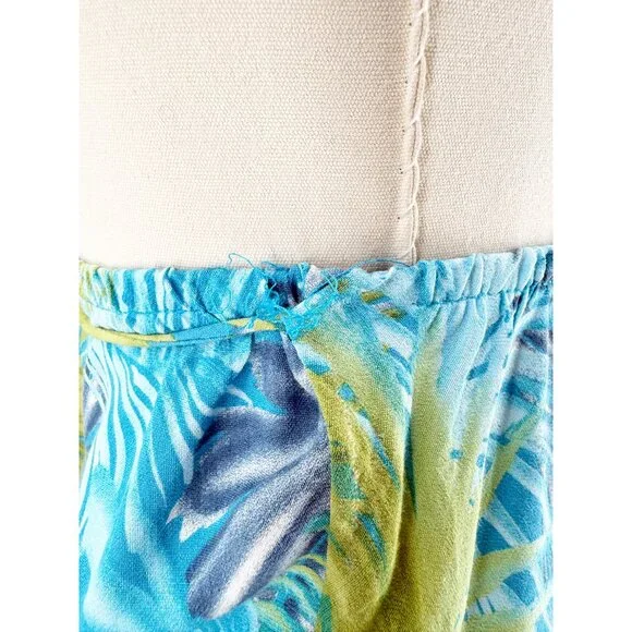 CLIO Petites Vtg 90s Palm Leaf Print Slip Skirt PM - Picture 5 of 13